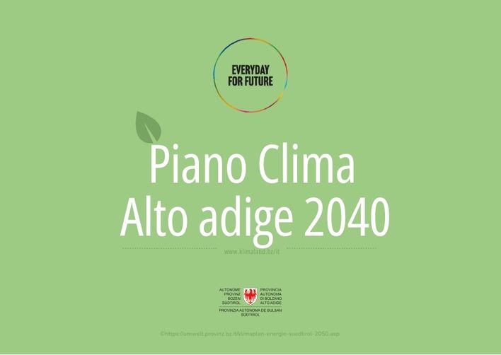 Pagina iniziale del piano clima Alto Adige 2040